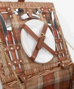 Willow Direct Tartan Picnic Hamper For 2 Autumn Red