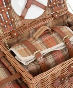 Willow Direct Tartan Picnic Hamper For 2 Autumn Red