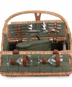 Willow Direct Tweed Oval Picnic Hamper For 2 Green 8 Willow Direct Tweed Oval Picnic Hamper For 2 Green