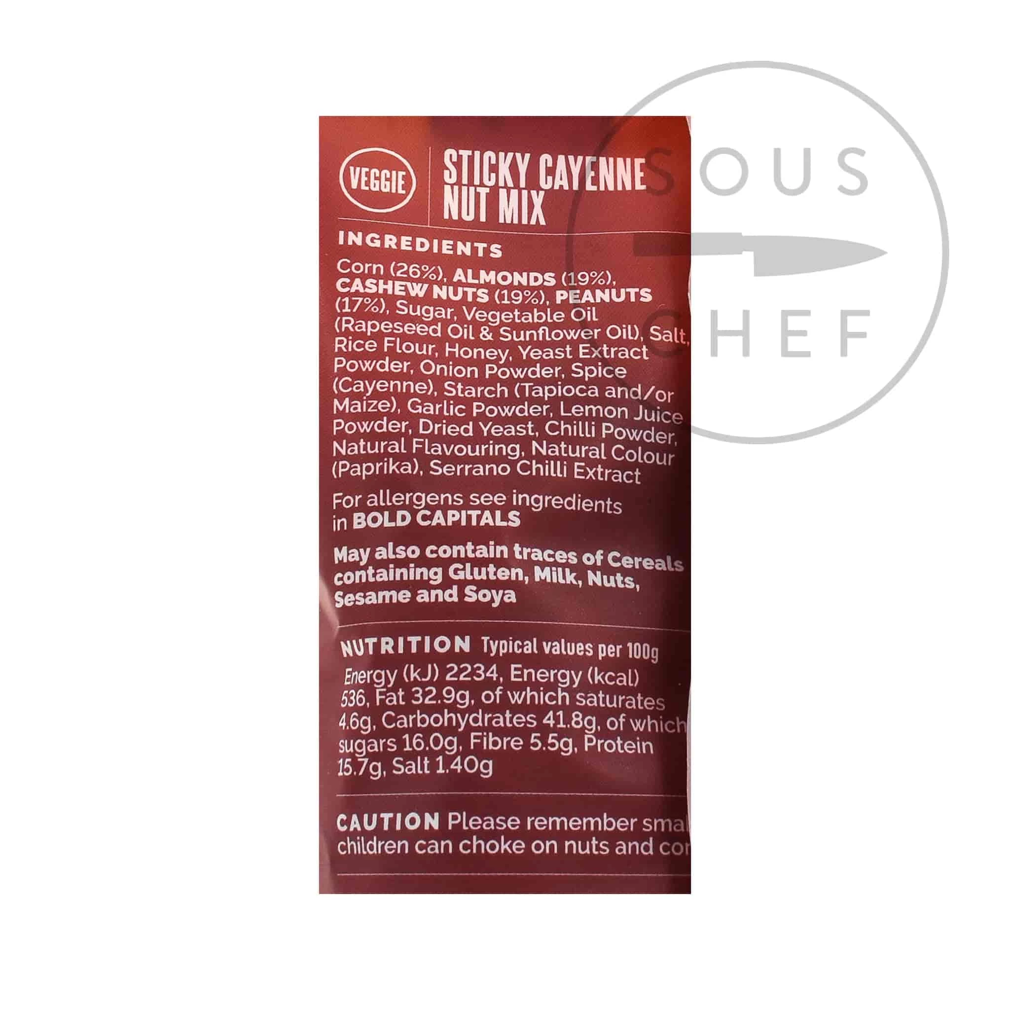 Ingredients The Woolf's Kitchen Sticky Cayenne Nut Mix 80g 4 Ingredients The Woolf's Kitchen Sticky Cayenne Nut Mix 80g