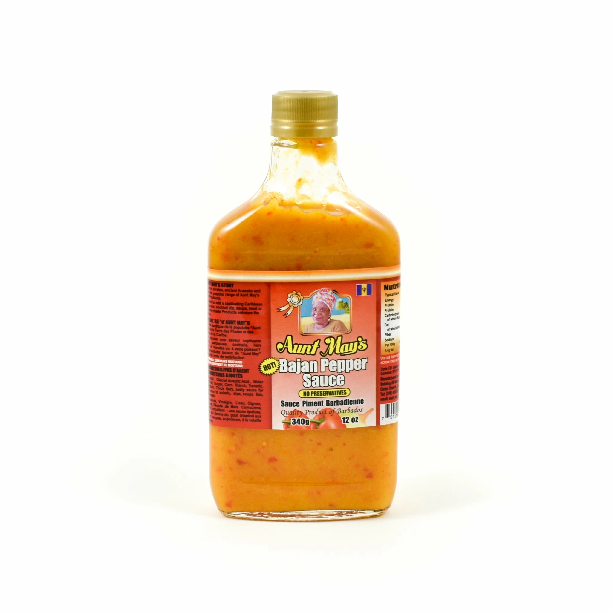 Aunt May's Bajan Pepper Sauce 340g 3 Aunt May's Bajan Pepper Sauce 340g