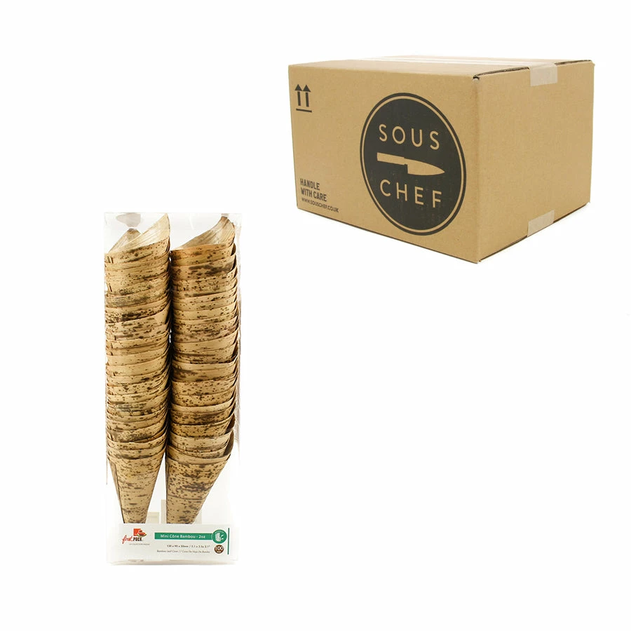 Sous Chef Tableware Bamboo Leaf Canape Cones 13cm 4 Sous Chef Tableware Bamboo Leaf Canape Cones 13cm