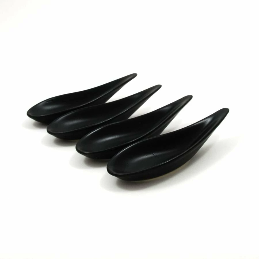 Kiji Stoneware & Ceramics Tableware White Porcelain Curved Canape Spoon X 12 5 Kiji Stoneware & Ceramics Tableware White Porcelain Curved Canape Spoon X 12