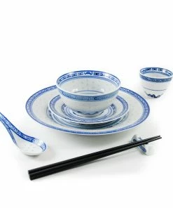 Chinese Tableware Tableware Blue Rice Pattern Chopstick Rest