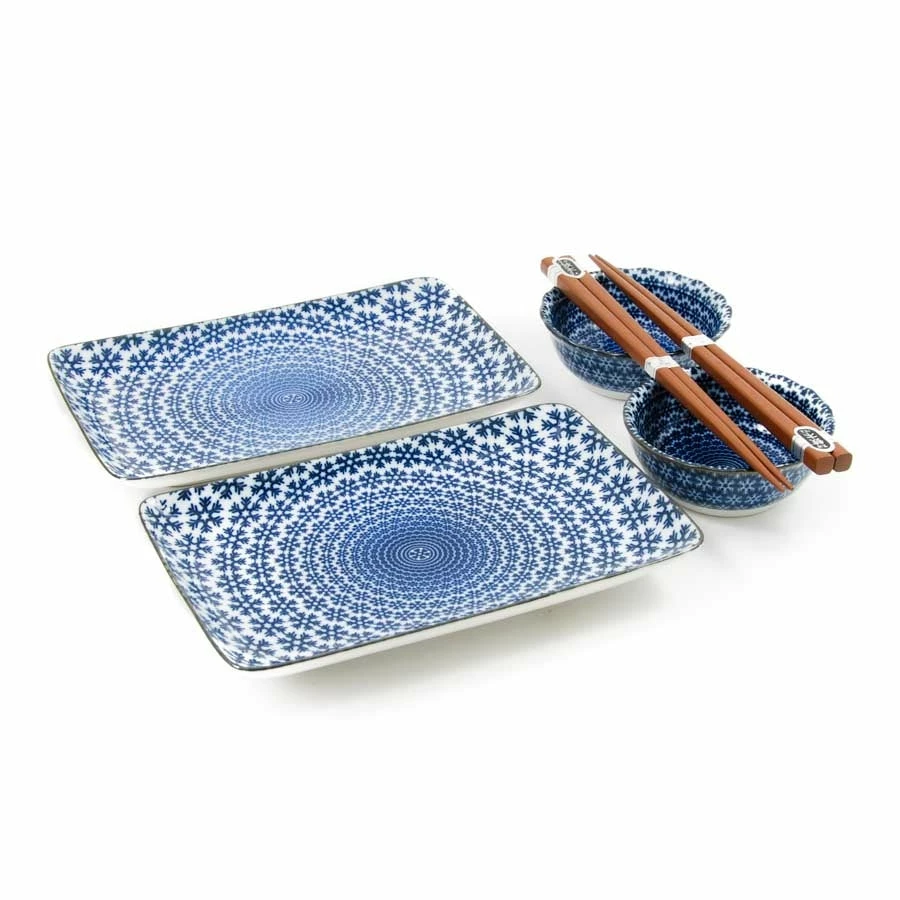 Kiji Stoneware & Ceramics Blue Star Sushi Serving Set Tableware 3 Kiji Stoneware & Ceramics Blue Star Sushi Serving Set Tableware