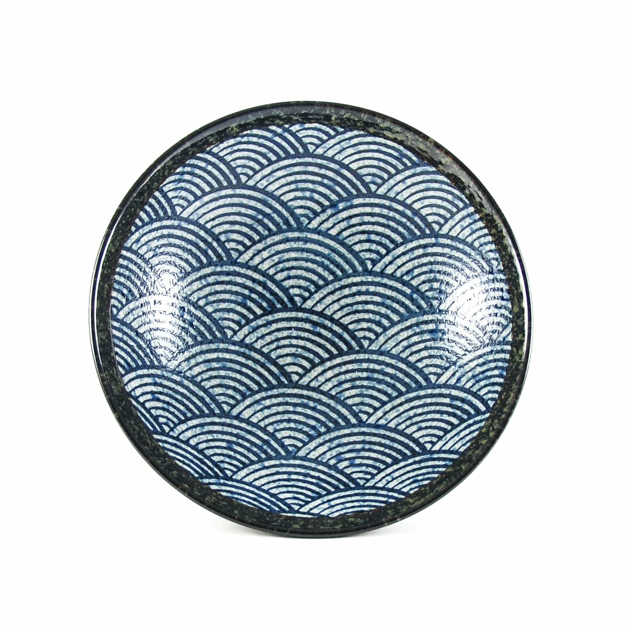 Kiji Stoneware & Ceramics Blue Wave Large Shallow Bowl 5 Kiji Stoneware & Ceramics Blue Wave Large Shallow Bowl