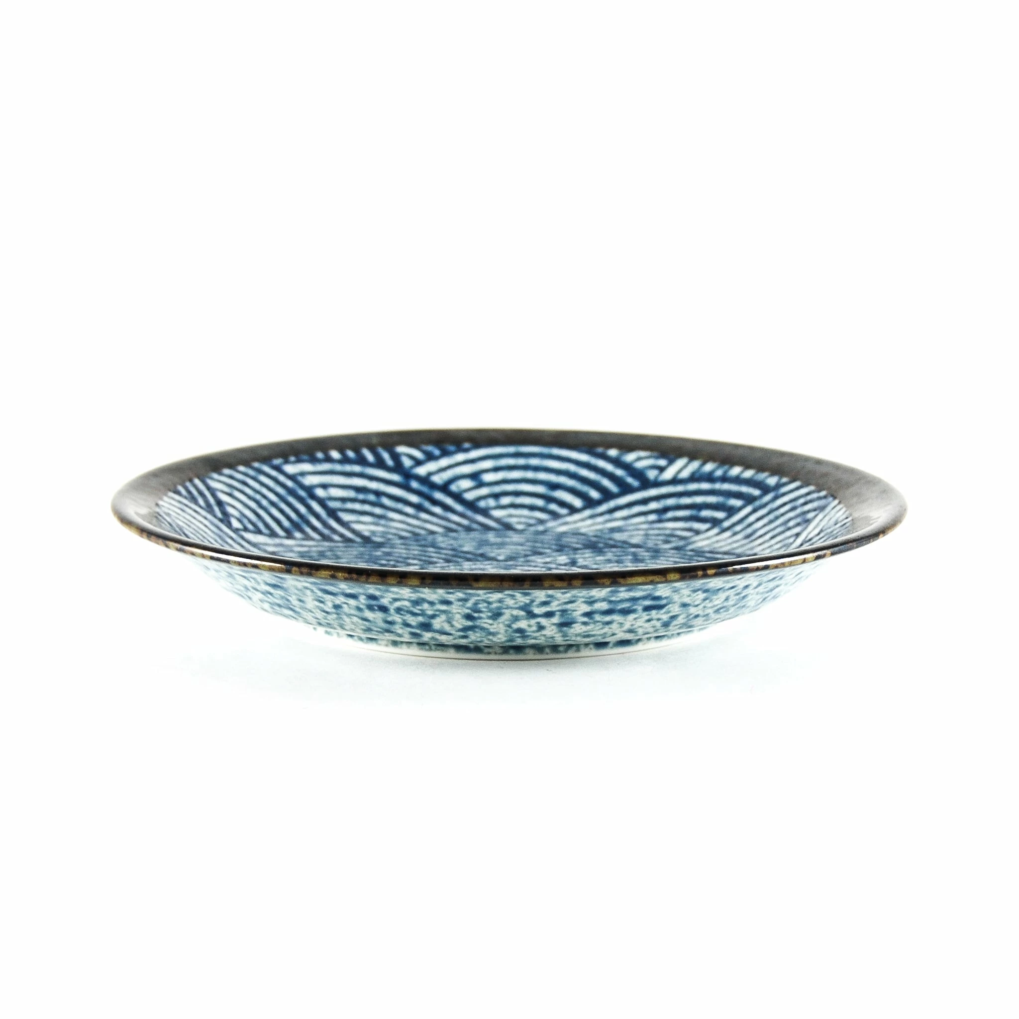 Kiji Stoneware & Ceramics Tableware Blue Wave Medium Plate 22cm 4 Kiji Stoneware & Ceramics Tableware Blue Wave Medium Plate 22cm