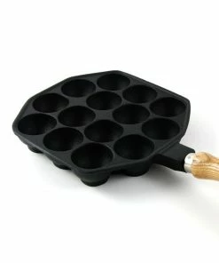 Japan Bento Cast Iron Takoyaki Pan 18cm Dia 7 Japan Bento Cast Iron Takoyaki Pan 18cm Dia
