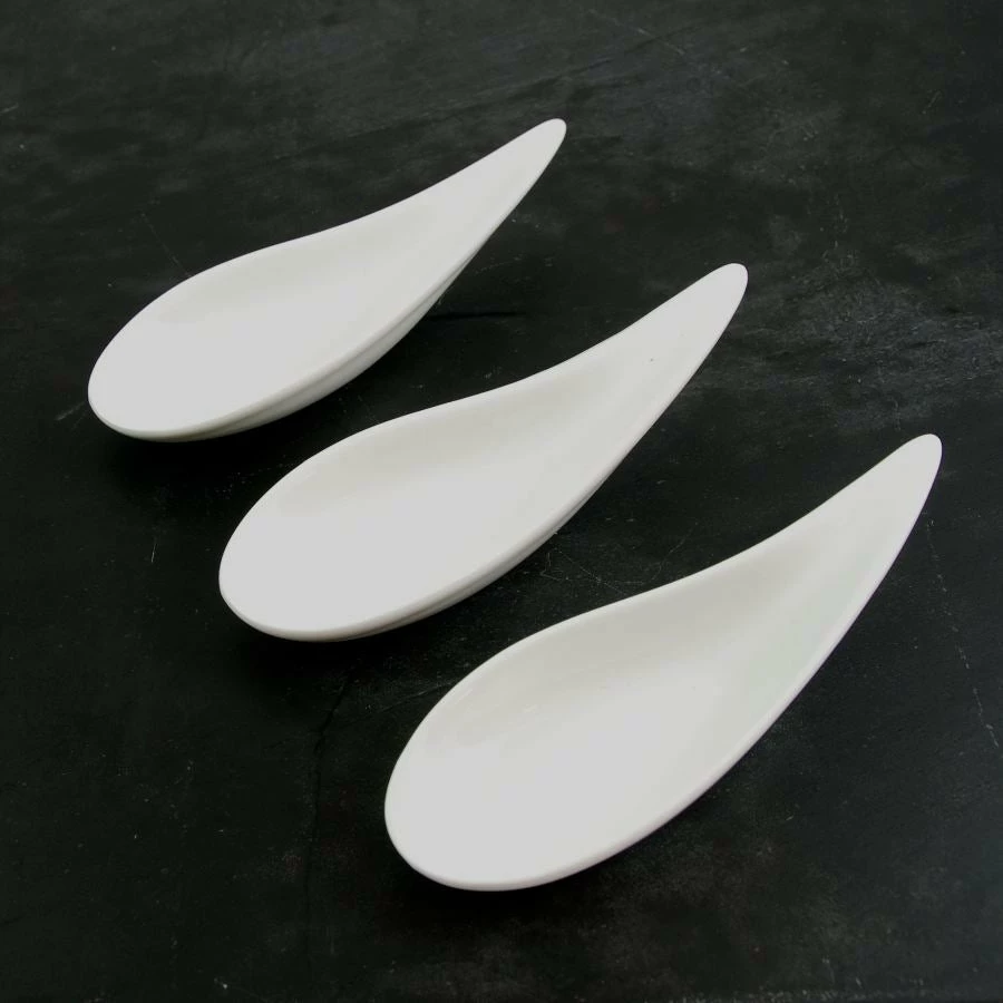 Kiji Stoneware & Ceramics Tableware White Porcelain Curved Canape Spoon X 12 3 Kiji Stoneware & Ceramics Tableware White Porcelain Curved Canape Spoon X 12
