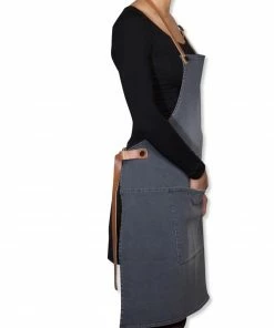 Dutchdeluxes Canvas BBQ Apron In Washed Grey