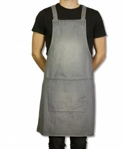 Cookware Dutchdeluxes Denim Suspender Apron In Grey