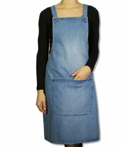 Cookware Dutchdeluxes Denim Suspender Apron In Blue
