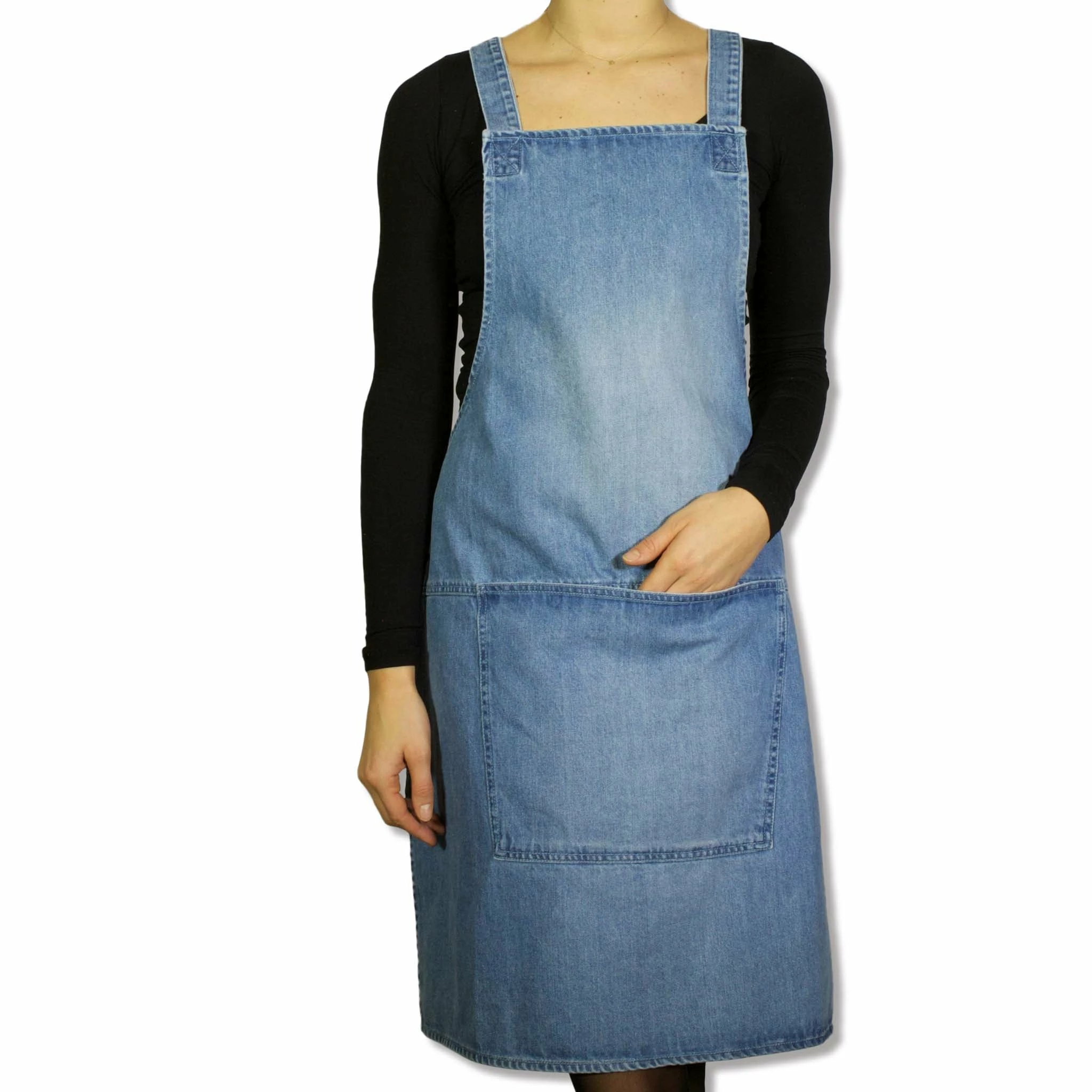 Cookware Dutchdeluxes Denim Suspender Apron In Blue 4 Cookware Dutchdeluxes Denim Suspender Apron In Blue