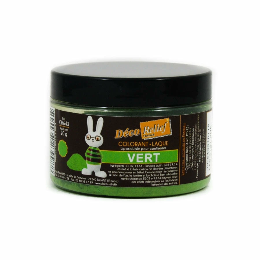 Deco Relief Green Gloss Food Colour For Chocolate 20g Ingredients 3 Deco Relief Green Gloss Food Colour For Chocolate 20g Ingredients