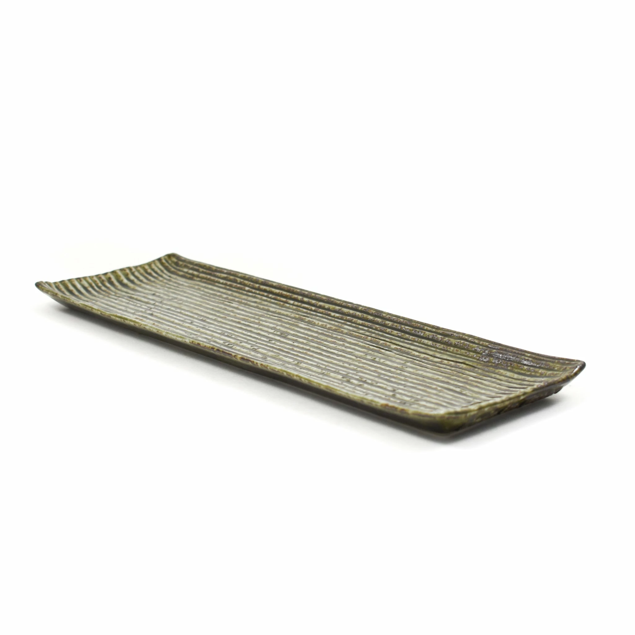 Kiji Stoneware & Ceramics Green Glaze Oblong Sushi Platter 4 Kiji Stoneware & Ceramics Green Glaze Oblong Sushi Platter