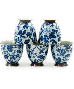Kiji Stoneware & Ceramics Kashiwa Blue Japanese Teacup Set 7 Kiji Stoneware & Ceramics Kashiwa Blue Japanese Teacup Set