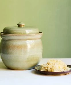 Sauerkraut Pots Cookware Handmade Stoneware Fermenting Crock In Green 2 Litre 8 Sauerkraut Pots Cookware Handmade Stoneware Fermenting Crock In Green 2 Litre