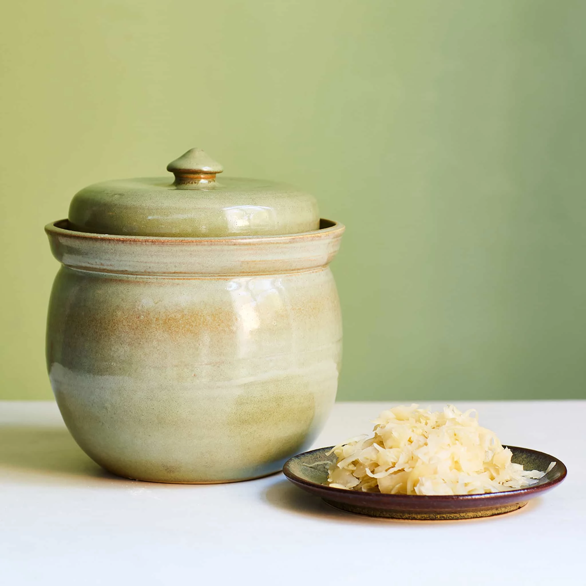 Sauerkraut Pots Cookware Handmade Stoneware Fermenting Crock In Green 2 Litre 5 Sauerkraut Pots Cookware Handmade Stoneware Fermenting Crock In Green 2 Litre