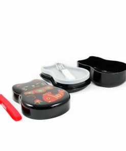 Hakoya Maruko Black Cat 2-Tier Bento Box 520ml Tableware