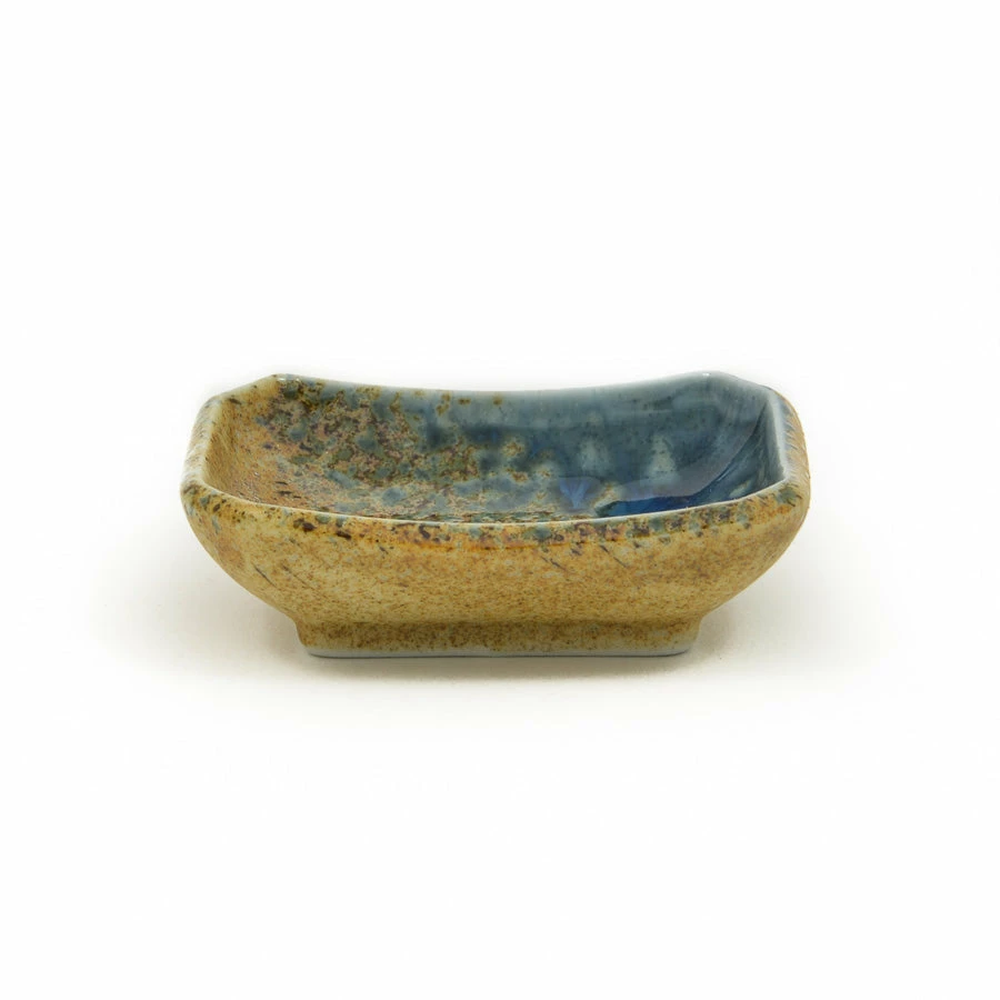 Kiji Stoneware & Ceramics Chouseki Blue Gold Sauce Dish 9cm X 6.5cm X 2.5cm High 3 Kiji Stoneware & Ceramics Chouseki Blue Gold Sauce Dish 9cm X 6.5cm X 2.5cm High