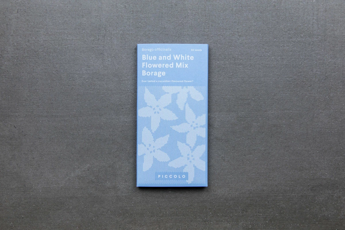 Piccolo White And Blue Mixed Borage Edible Flower Seeds Ingredients 5 Piccolo White And Blue Mixed Borage Edible Flower Seeds Ingredients