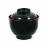 R&B Melamine Red & Black Miso Soup Bowl Tableware 1 R&B Melamine Red & Black Miso Soup Bowl Tableware
