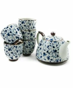 Kiji Stoneware & Ceramics Tableware Shizen Blue Japanese Teapot & Teacup Set 9 Kiji Stoneware & Ceramics Tableware Shizen Blue Japanese Teapot & Teacup Set