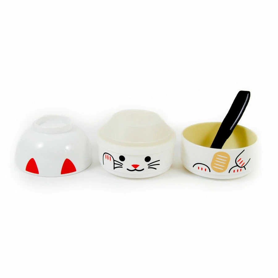 Hakoya Tableware White Manekineko Bento Box 640ml 4 Hakoya Tableware White Manekineko Bento Box 640ml