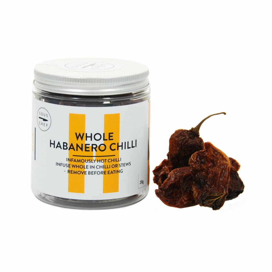 Sous Chef Whole Habanero Chilli 20g Ingredients 3 Sous Chef Whole Habanero Chilli 20g Ingredients